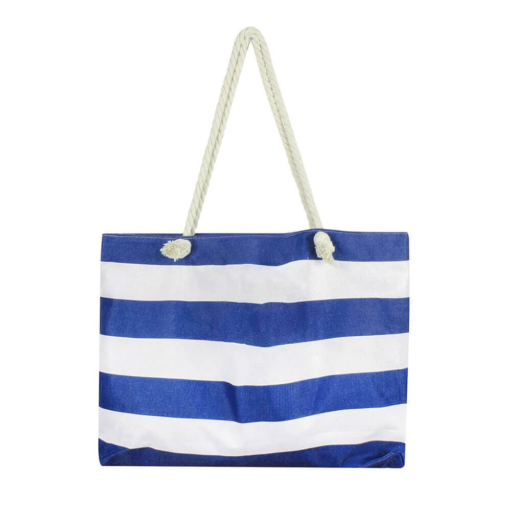 Bolsa de playa de Stripe retro con cremallera interna (70x42x15cm)