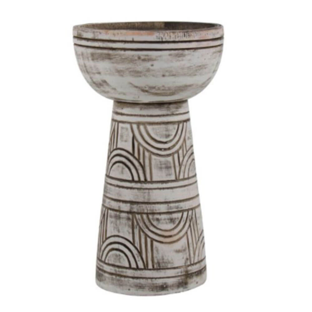 Trinidad Bleach White Candle Holder Wood