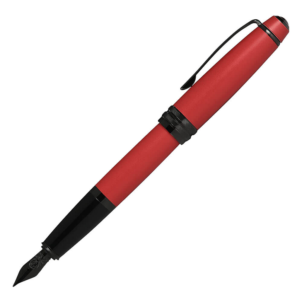 Pen de la fontaine Cross Bailey avec Nib noir (rouge mat)