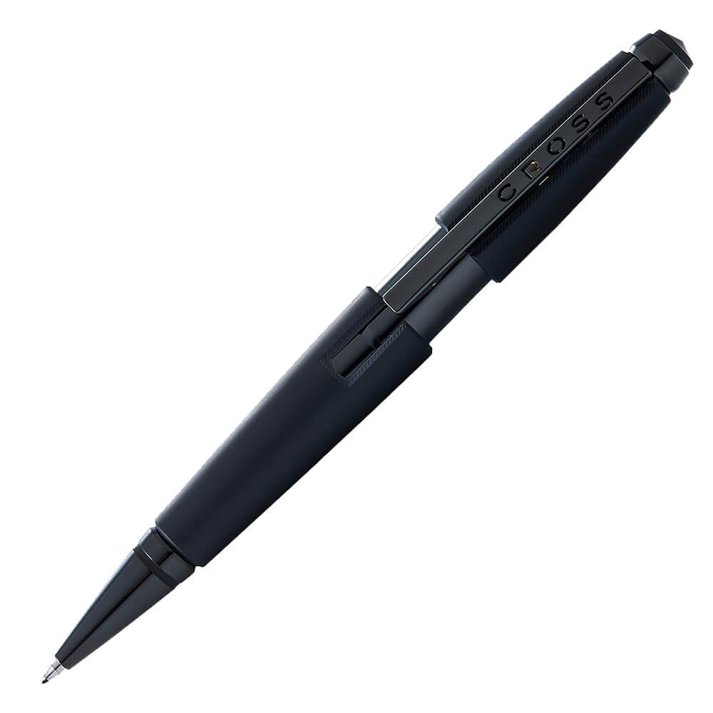 Caneta rollerball de borda cruzada com PVD preto