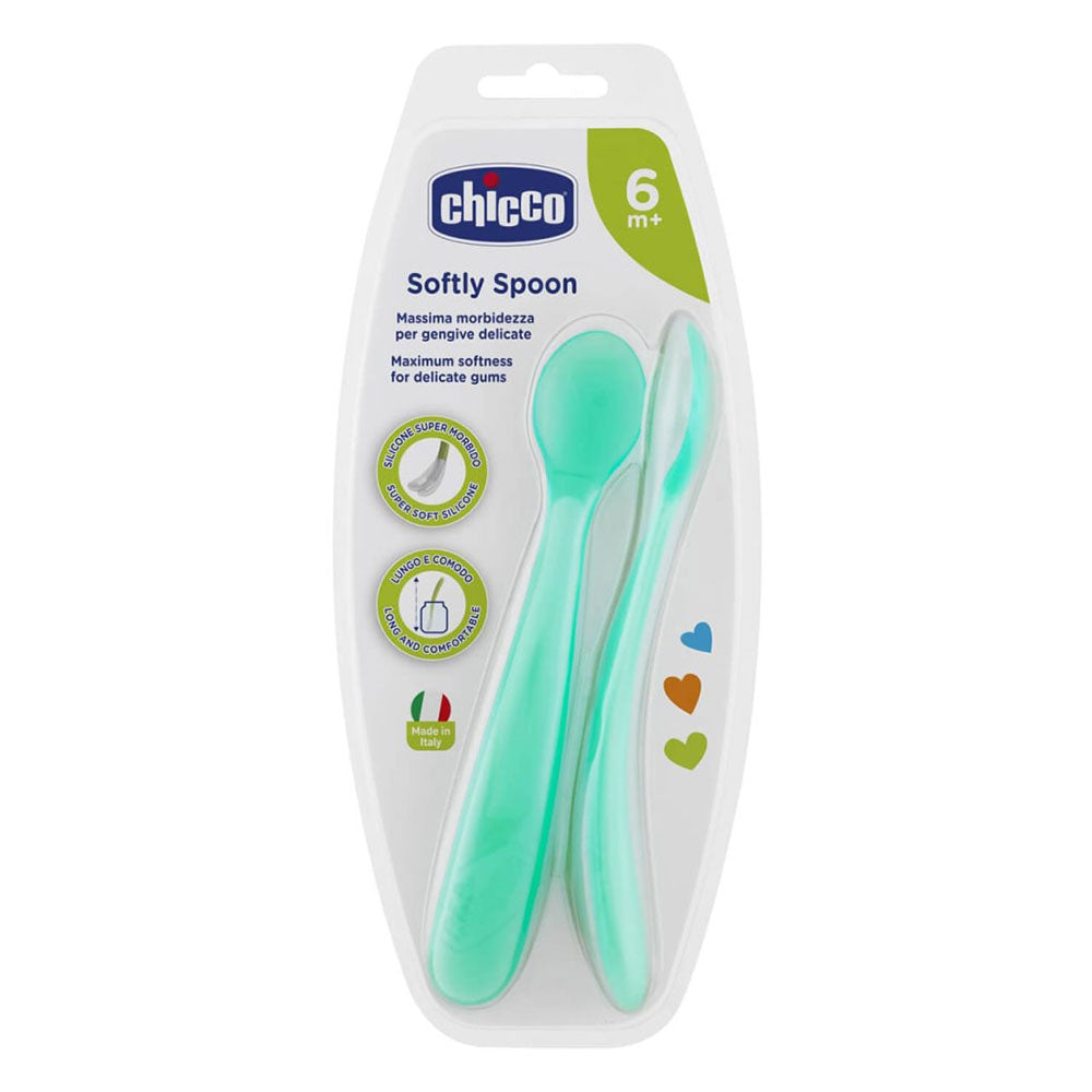 Cuchara de silicona suave de chicco 6m+ 2pk