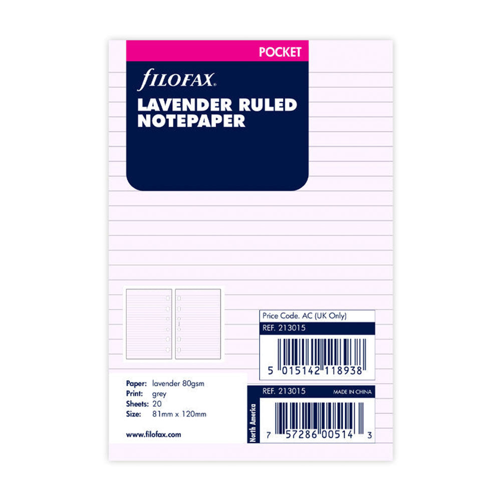 Filofax styrte Notispaper påfylling 20pk