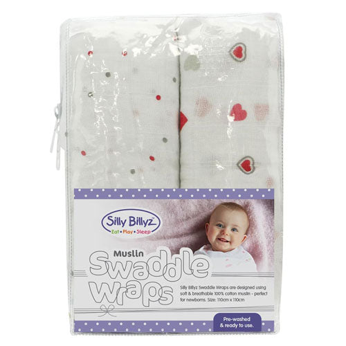 Muslin Gender Swaddle Wrap 2pk