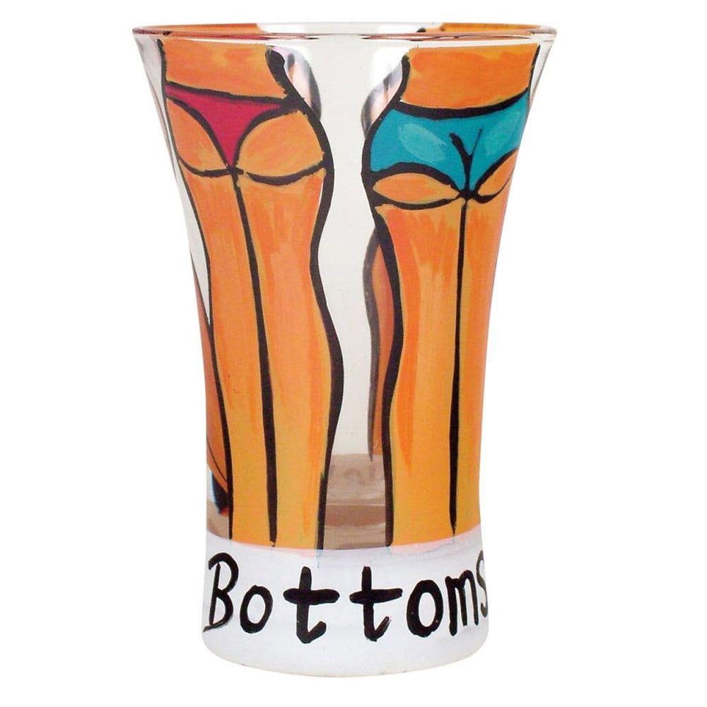 Bottoms Up Hand-Painted Shooter Glass