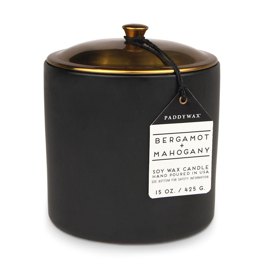 Candela di mahogony Hygge Bergamot in ceramica (nero)