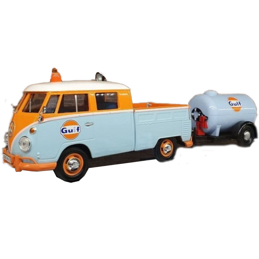 Gulf VW Pickup & Oil Tank Trailer 1:24 Skala