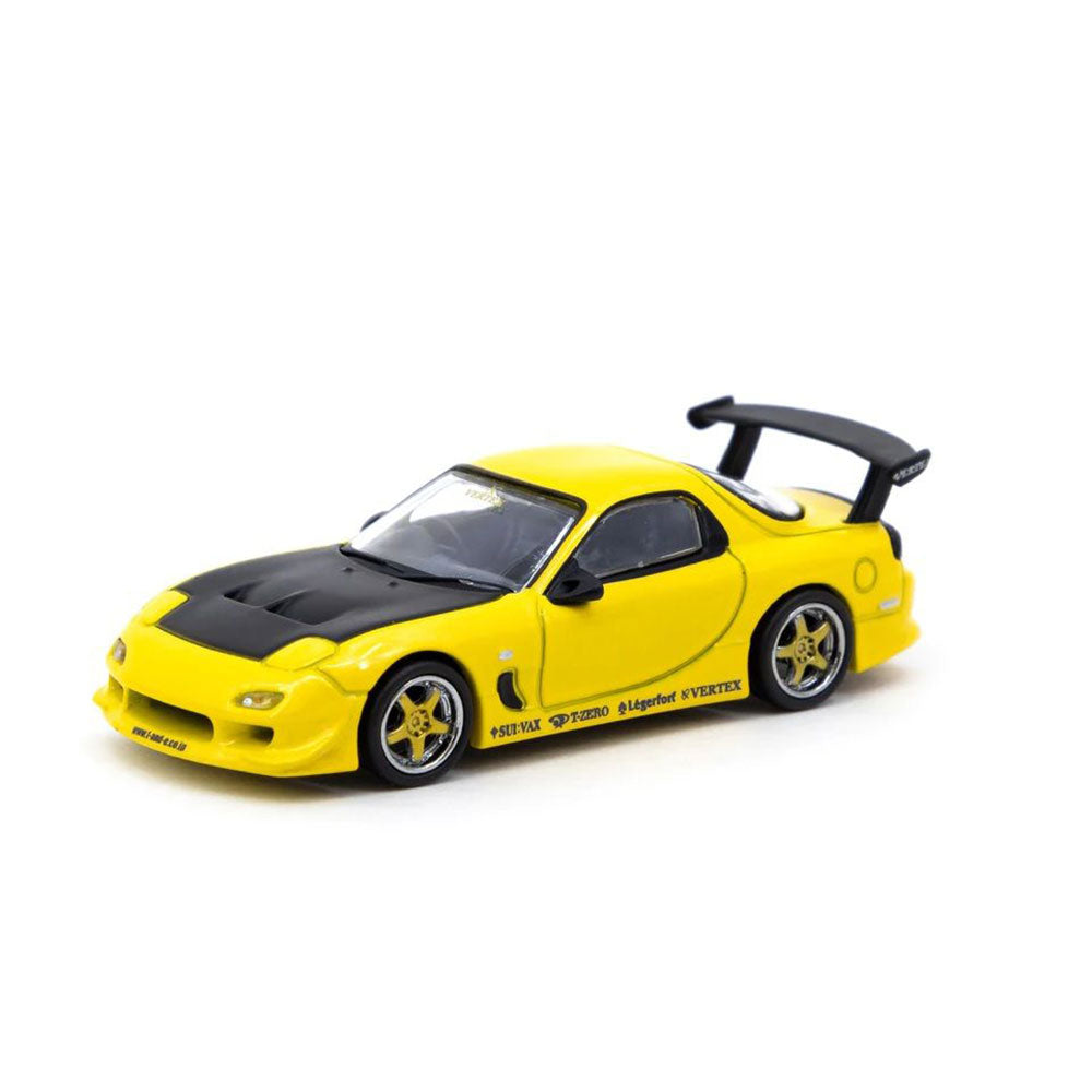 VERTEX Mazda RX-7 FD3S 1/64 Scale Model (Yellow Metallic)