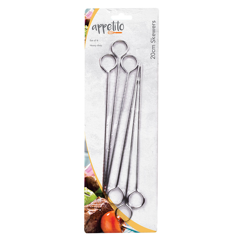 Appetito Chrome Skewers (Set of 6)