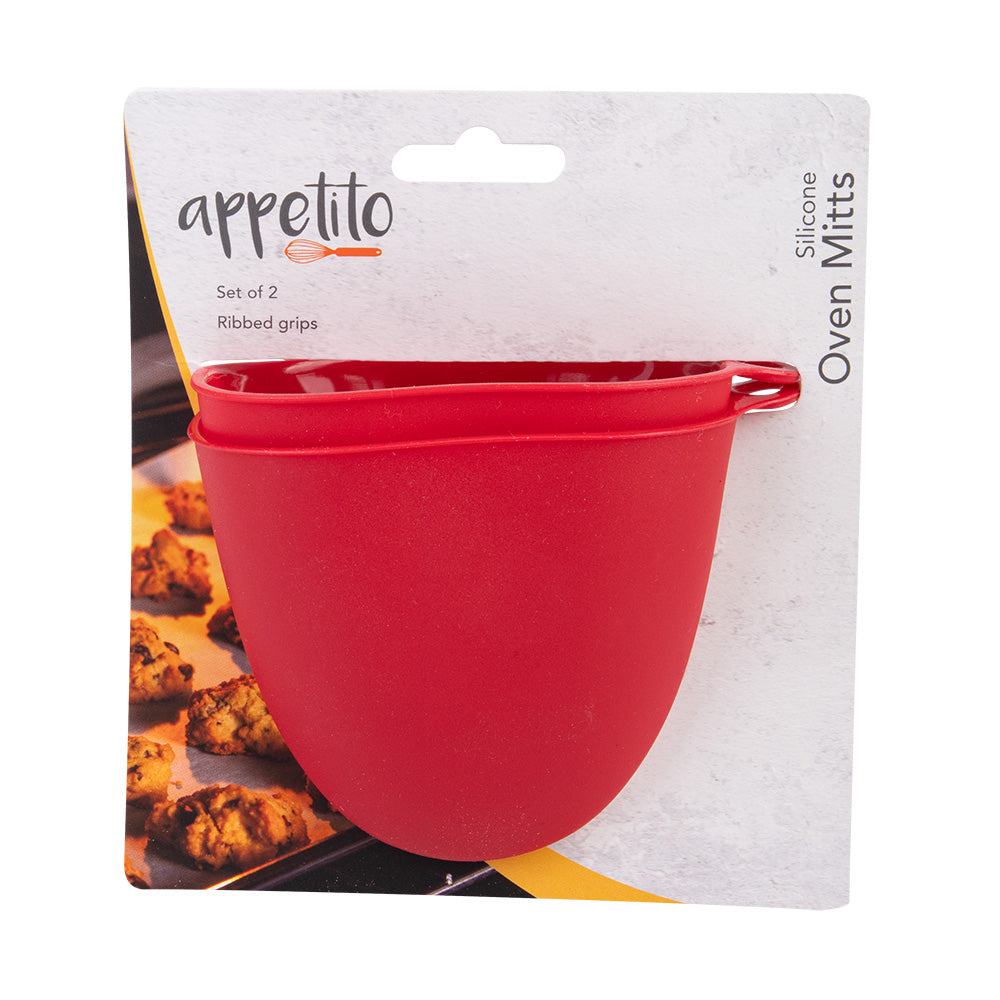 Appetito Silicone Oven Mitts (uppsättning av 2)