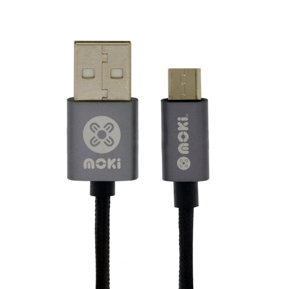 Moki gevlochten micro-USB Syncharge-kabel (zwart)