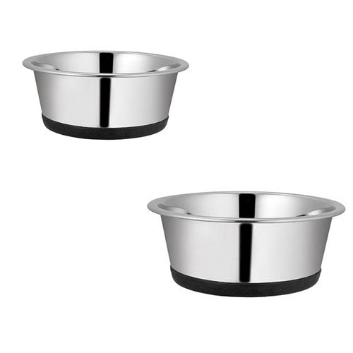 Stainless Steel Pet Bowl with Rubber Base