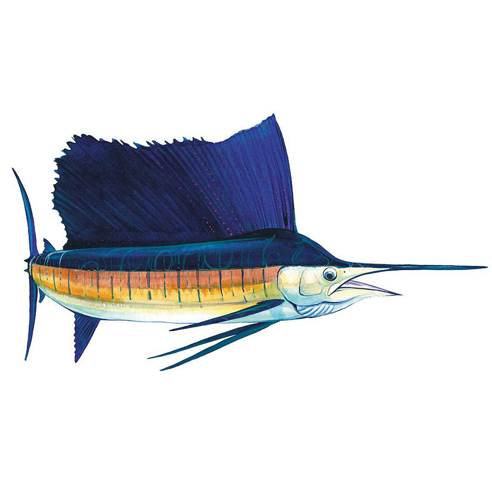 Contoured Sailfish Sticker