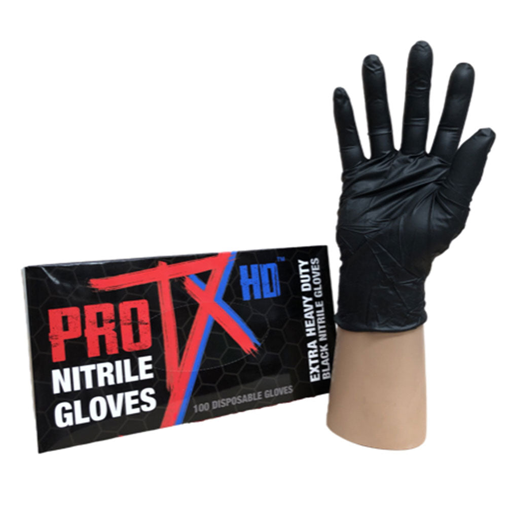 Pro TX HD Hochleistungs-Nitrilhandschuhe, 100 Stück (schwarz)