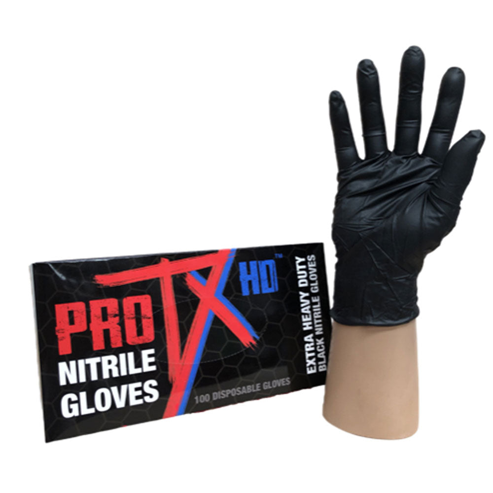 Pro tx hd gants en nitrile lourds 100pcs (noir)