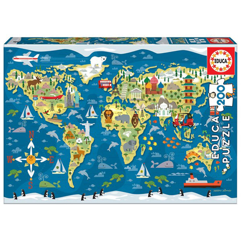 Educa World Map Jigsaw Puzzle 200pcs