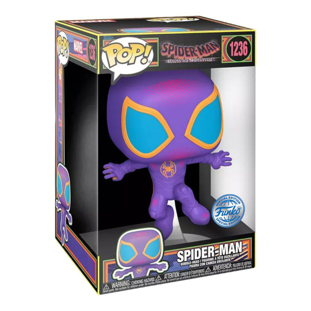 SpiderMan Across the SpiderVerse US Blacklight 10" Pop Vinyl