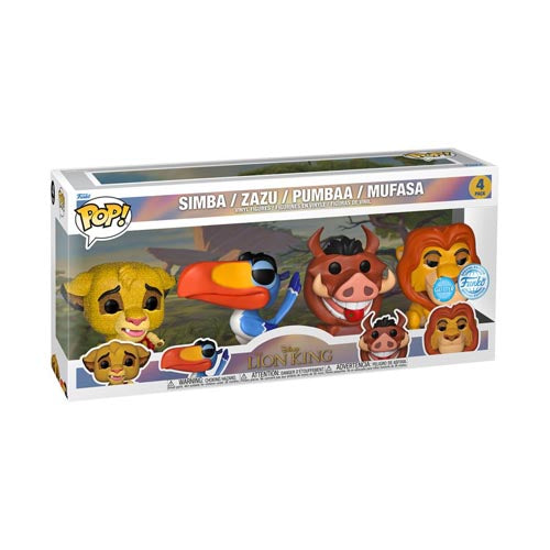 Lion King Simba, Zazi, Pumbaa, Mufasa US Ex Glitter Pop! 4pk