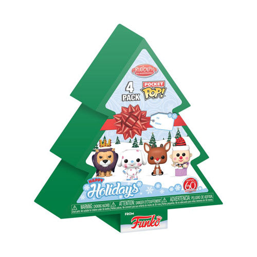 Rudolph Holiday Tree Box Pocket Pop! 4-Pack