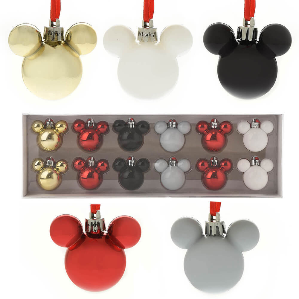 Disney Christmas Mickey Baubles (uppsättning av 12)