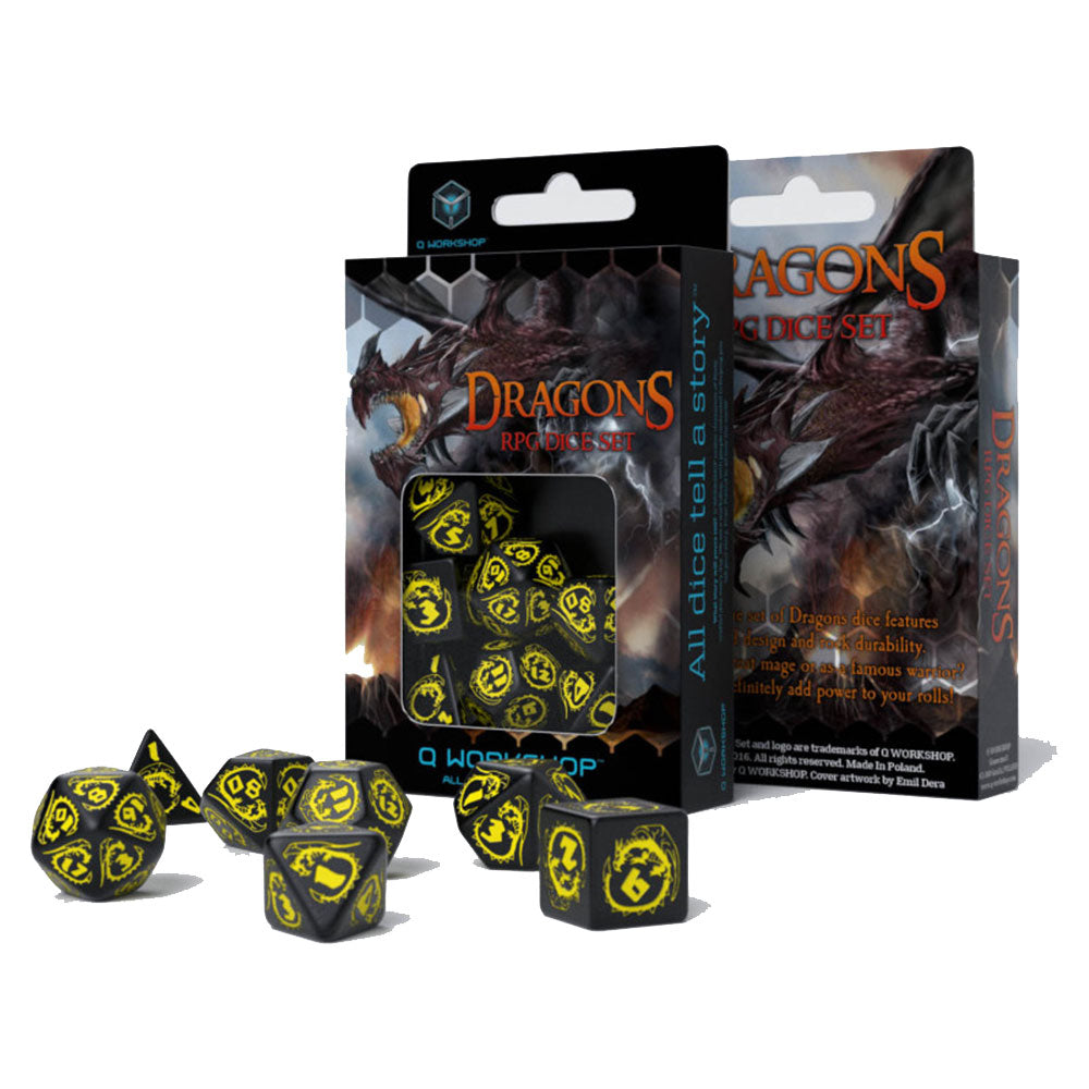 Q Workshop Dragons RPG DICE (sett med 7)