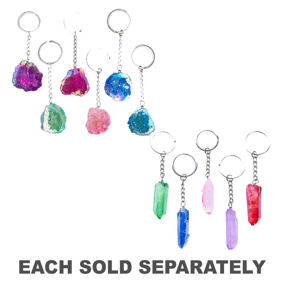 Gemstone Aura Quartz Keychain