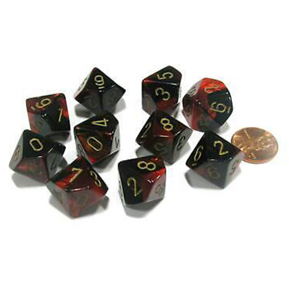 Conjunto de Gêmeos Poliússicos de 10 mortos de Chessex D10