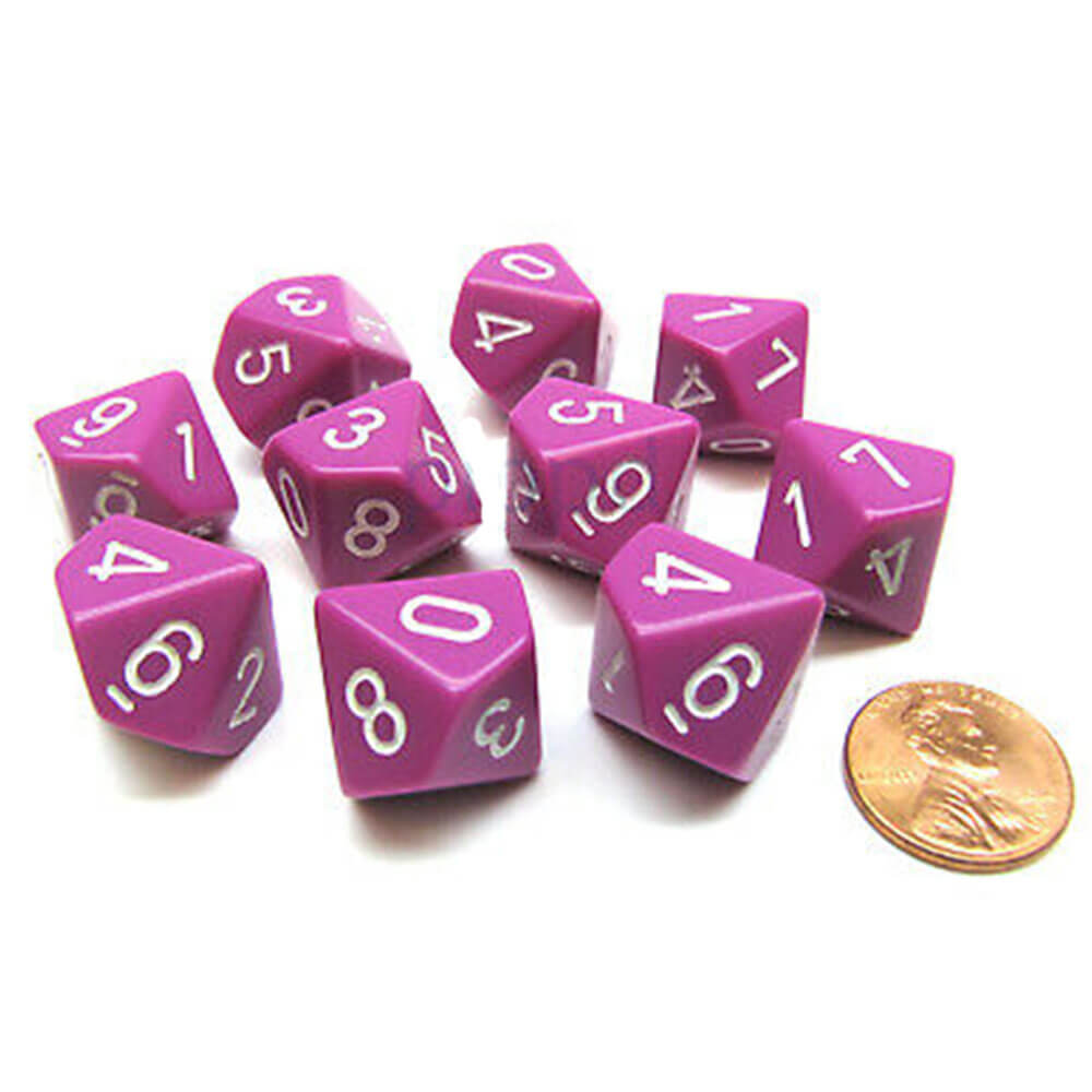 Set Opaque à 10 die Polyédrique de Chessex D10