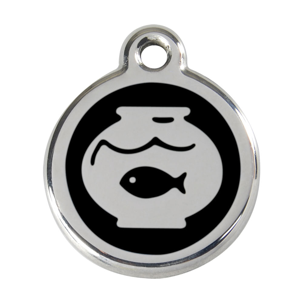 Stainless Steel Fish Bowl Enamel Cat Tags (Small)