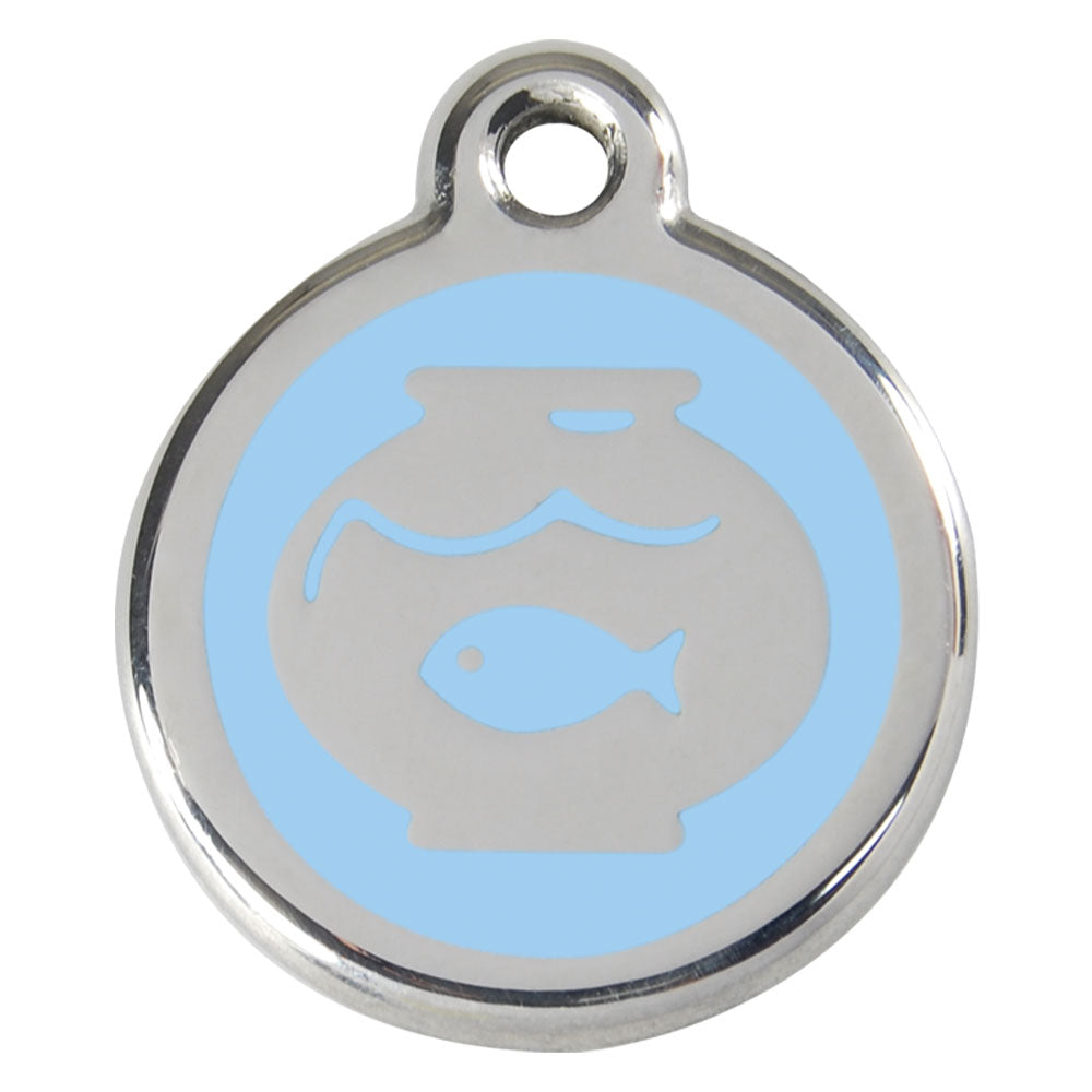 Stainless Steel Fish Bowl Enamel Cat Tags (Small)