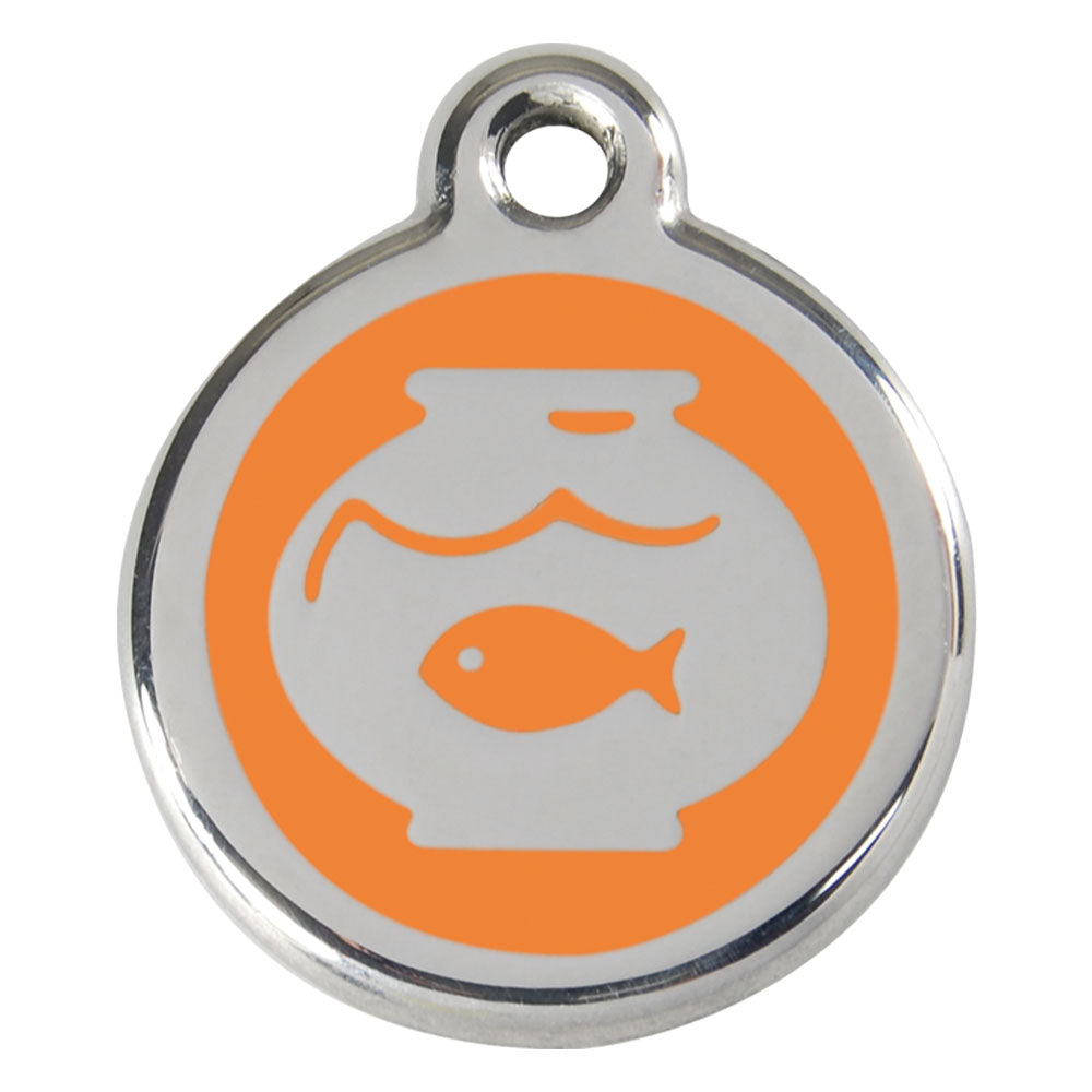 Stainless Steel Fish Bowl Enamel Cat Tags (Small)