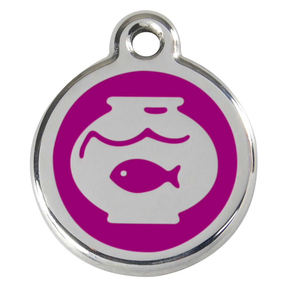 Stainless Steel Fish Bowl Enamel Cat Tags (Small)