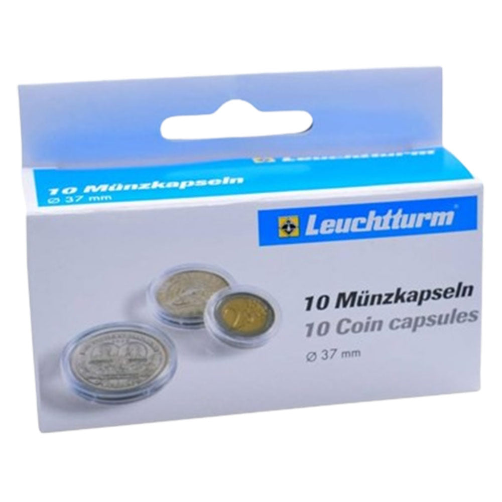 Cápsulas de monedas Leuchtturm 10pk (del tamaño 30-39)