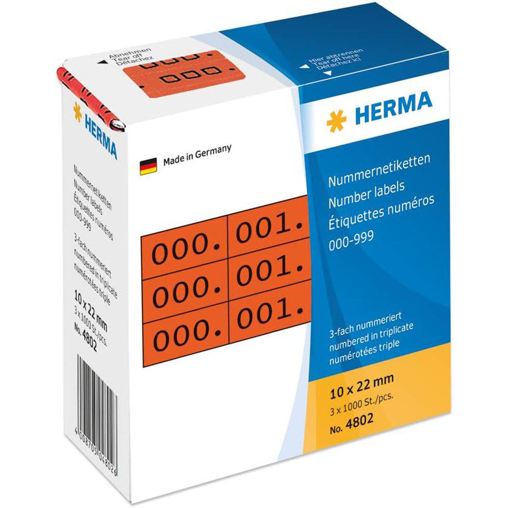 Herma trzykrotnie etykiety liczbowe 1000pc (10x22 mm)