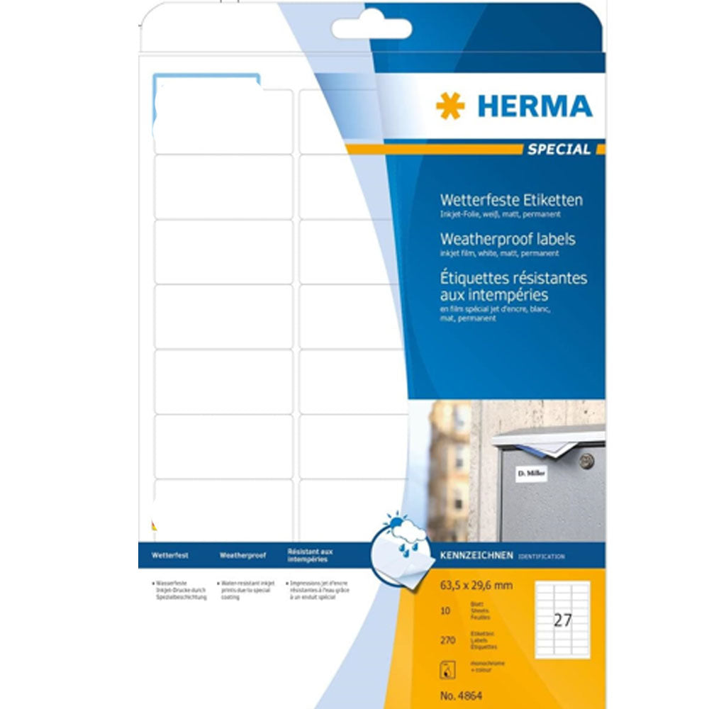 Herma vejrbestandig inkjet -etiketter A4 10pc