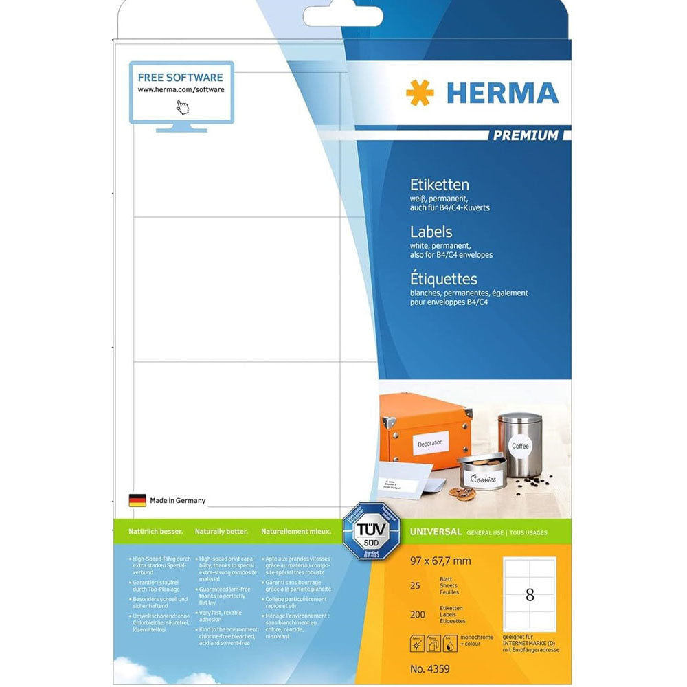 Herma Premium Labels A4 96,5mm 25 st