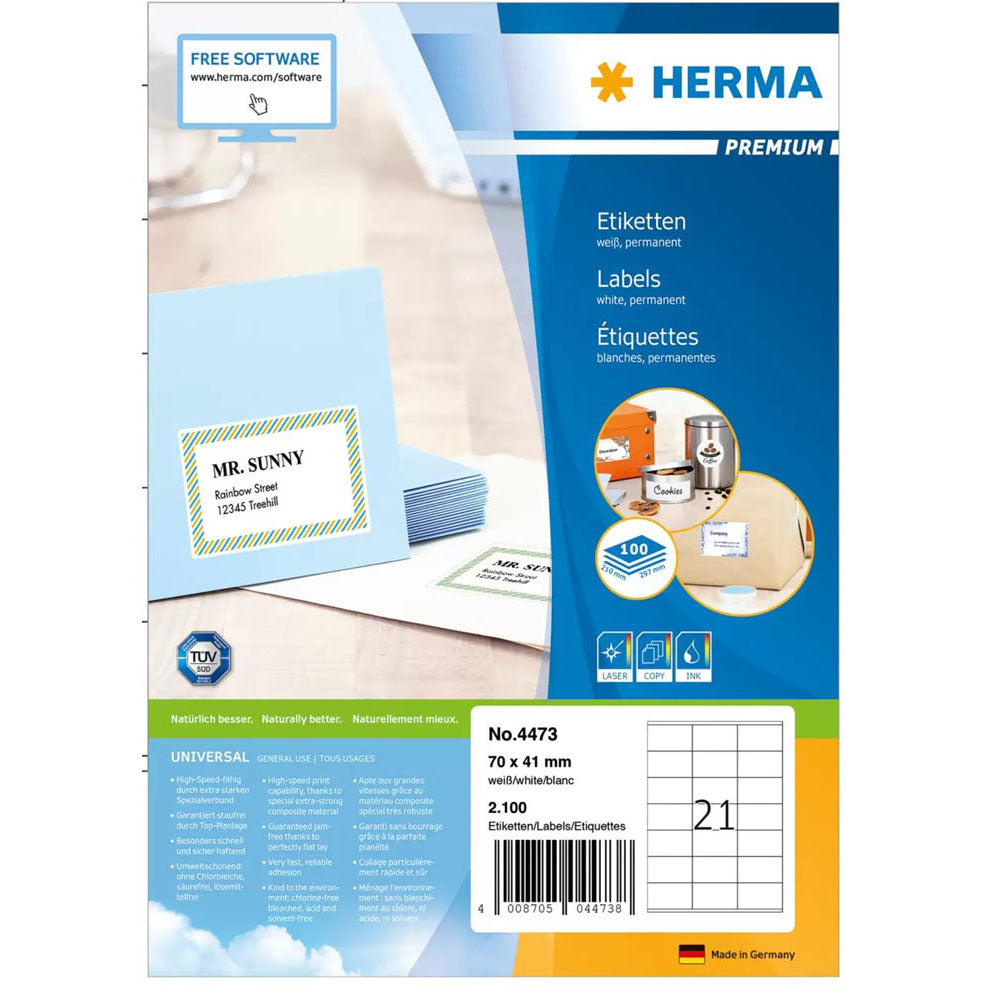 Herma Premium Labels A4 70mm 100 st