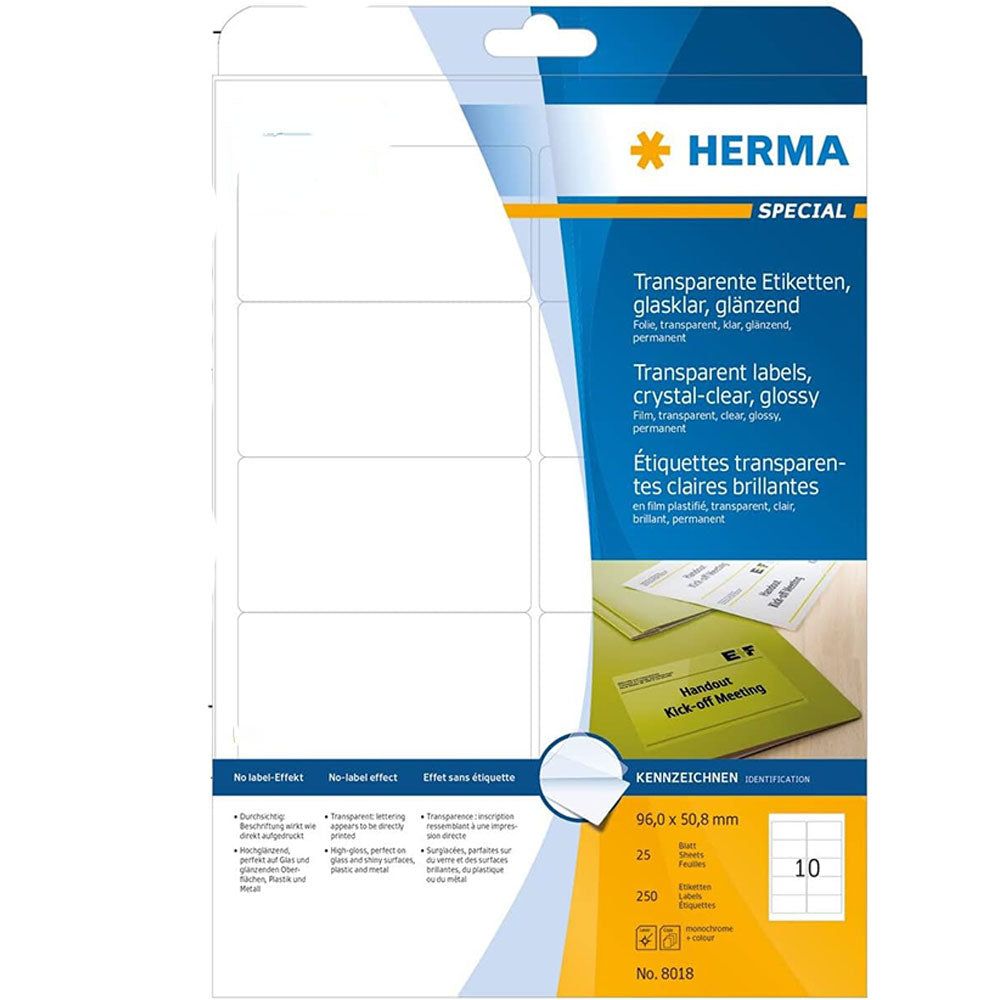 Herma Transparent Crystal-Clear Labels A4 25pc