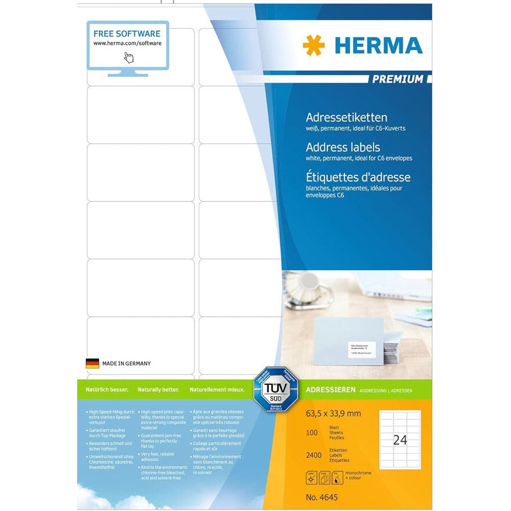 Herma Premium Adres Etykies A4 63,5 mm 100pc