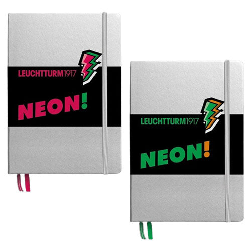 Leuchtturm HC Silver and Neon Dotted A5 Notebook