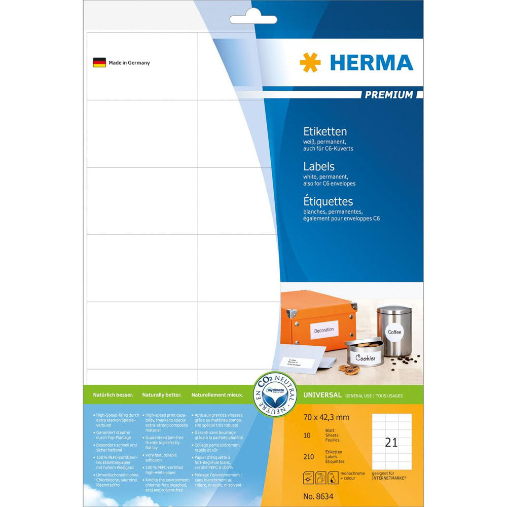 HERMA Premium -mærker A4 70mm 10pc