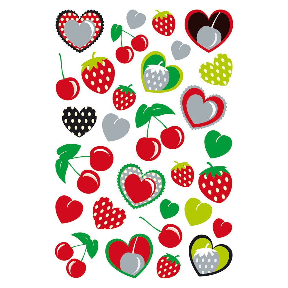 Herma Cherries and Hearts Stone Sticker