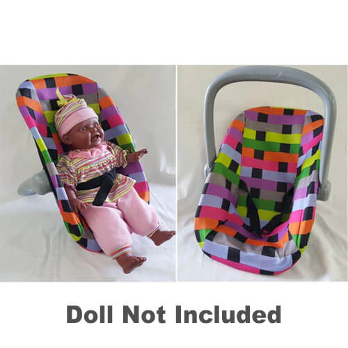 Sjov fabriksgitterprint Doll Basket Carret Carrier