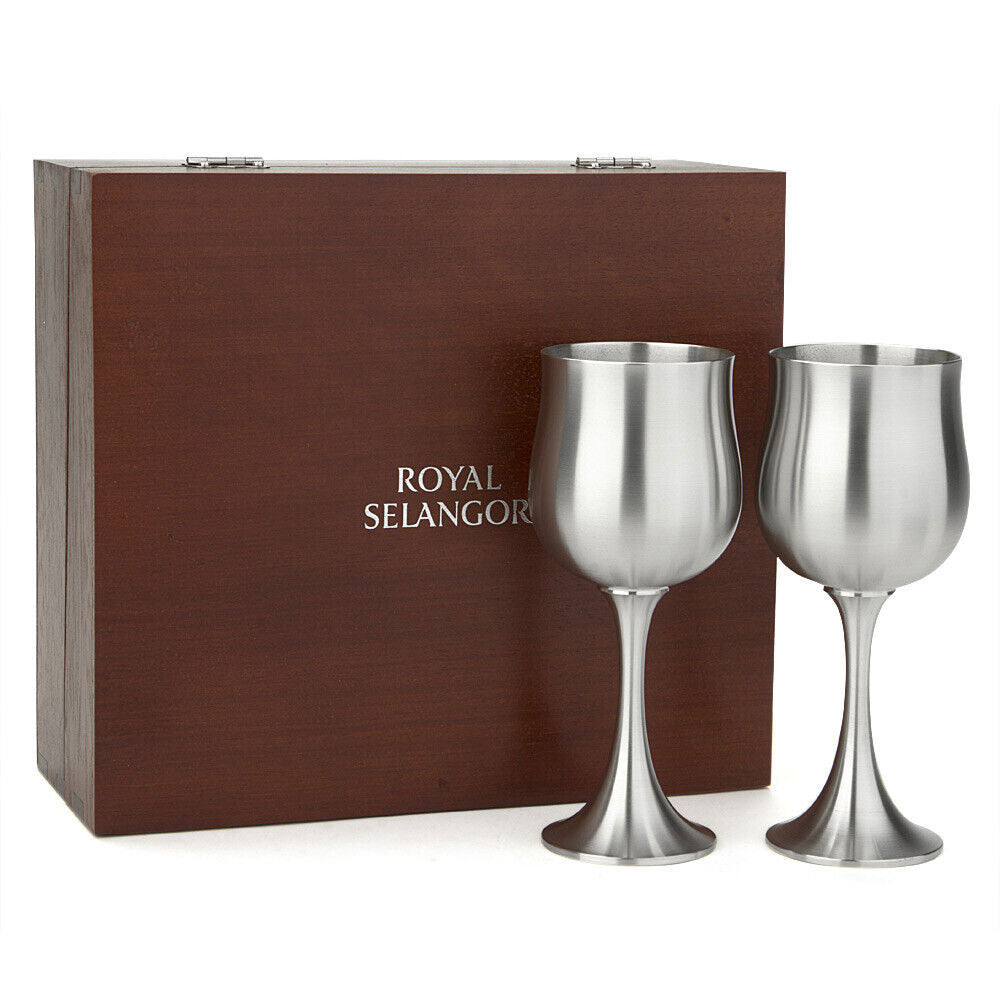 Real Selangor Wine Goblet com caixa de presente (conjunto de 2)