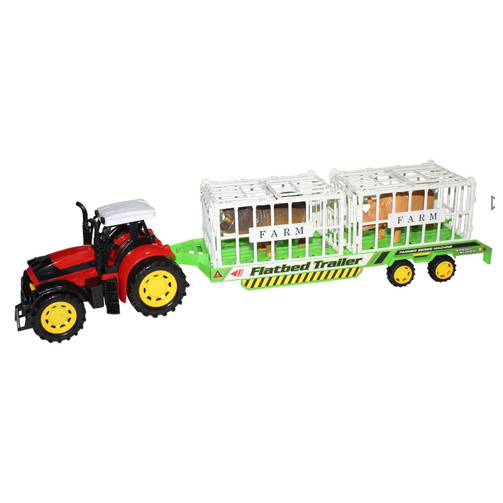 Wrijving aangedreven tractor met flatbed trailer