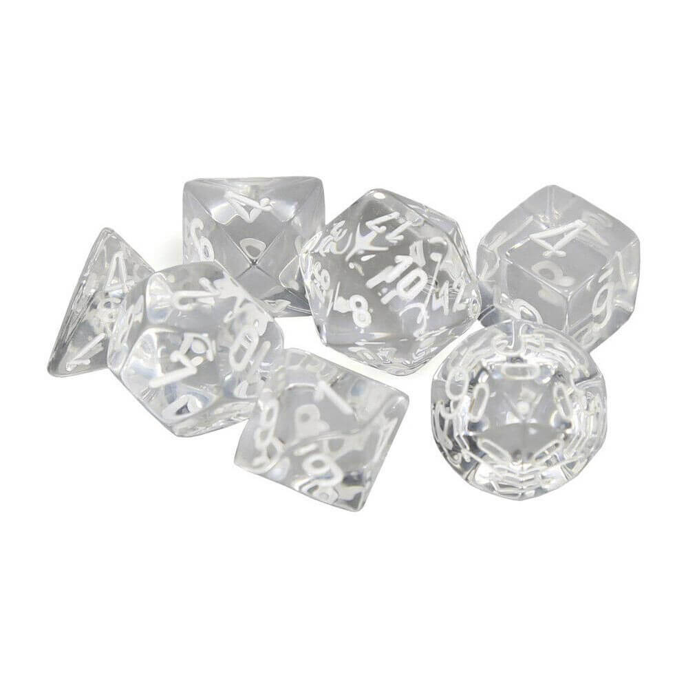 D7 Die Set Dice Translucent Poly (7 dés)