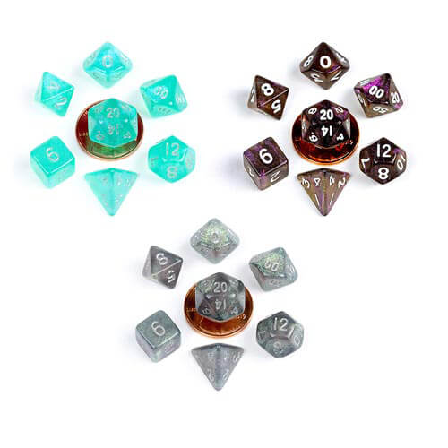 MDG Acrylic 10mm Poly Dice Set Stardust