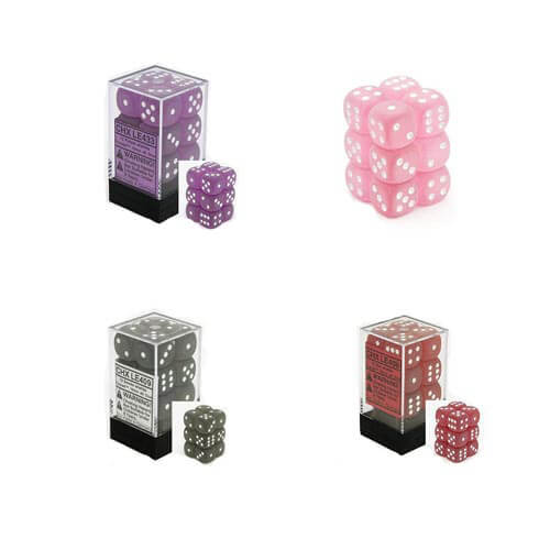 D6 Dice Frosted 16mm (12 Dice)