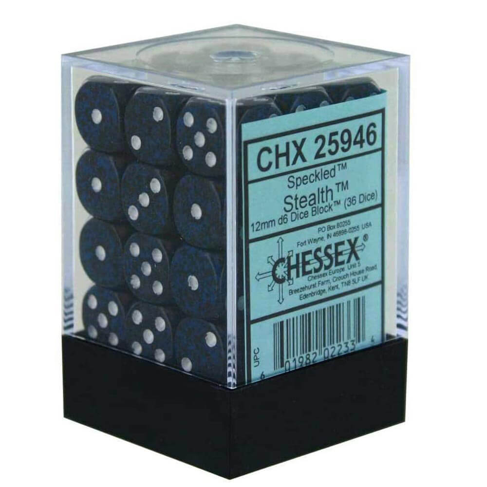 D6 Dice moucheté de 12 mm (36 dés)