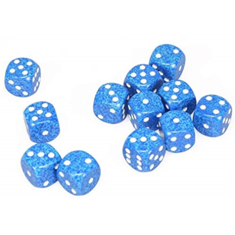 D6 DICE SPECKLADED 16mm (12 dados)