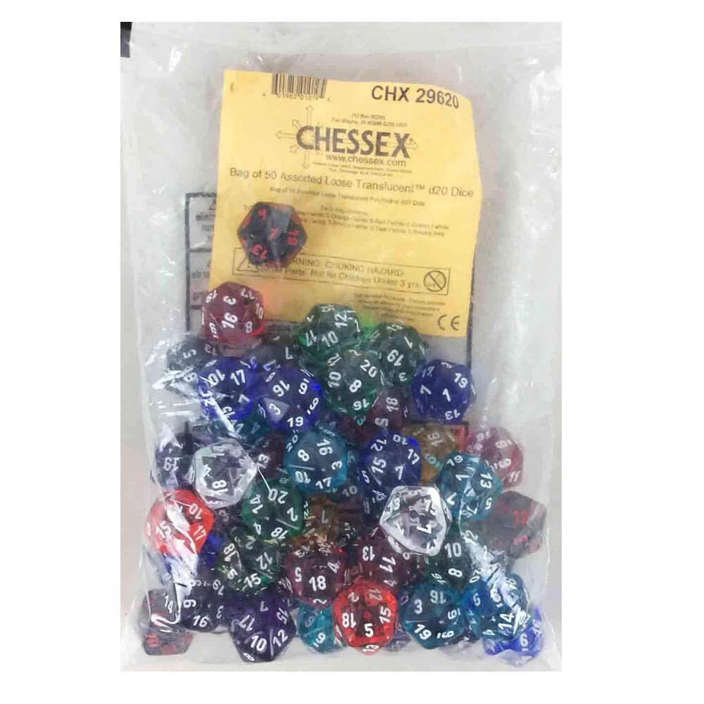 D20 Dice assorti polyédrique lâche (50 dés)